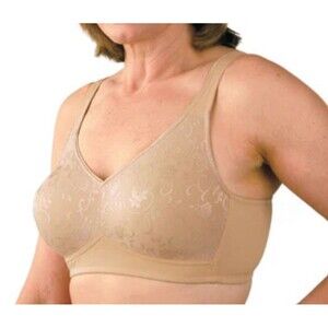 Classique Post Mastectomy Bra 42A Beige Wireless Superior Shaping Pockets 769E